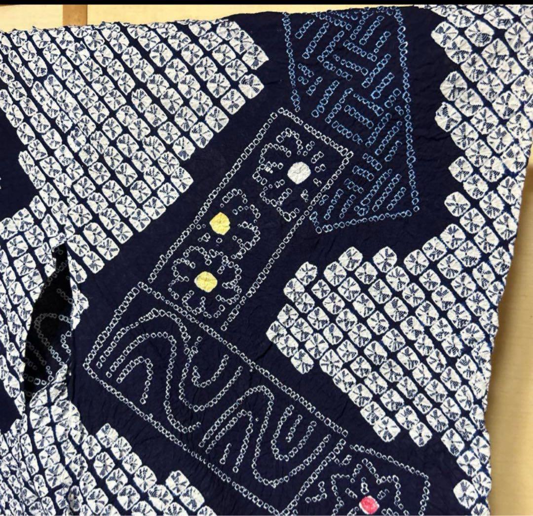 有松鳴海絞り浴衣フルセット4点　美品高級浴衣＋夏正絹帯＋夏正絹帯締め＋夏帯揚げ