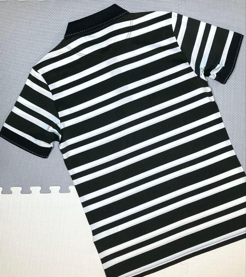 BRIEFING GOLF MS ストライプ ポロシャツ（BLK／M）