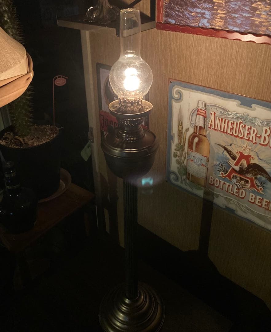 大型 ヴィンテージ オイルランプ アンティーク 西洋 洋風 置物 レトロ ライト