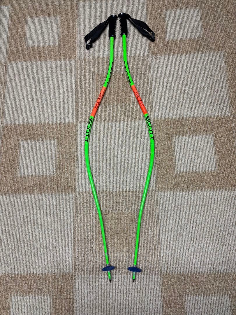 SCOTT スキー ストック グリーン オレンジ