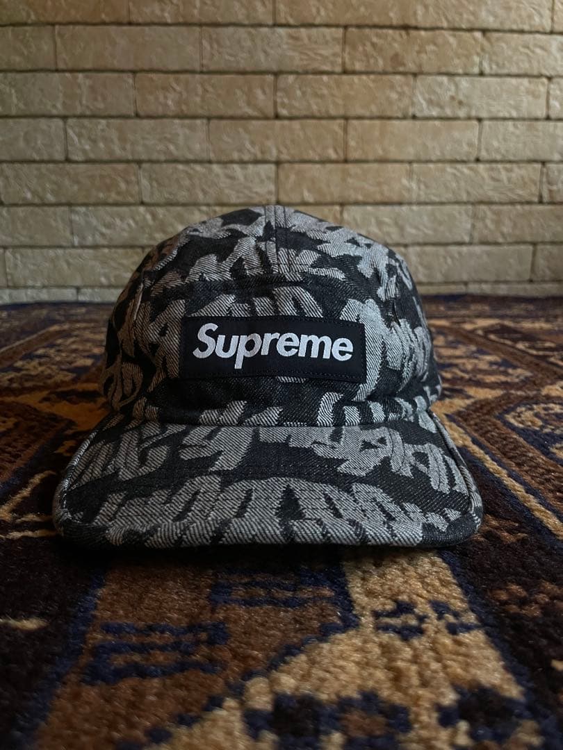 帽子 supreme Fat Tip Jacquard Denim Camp Cap