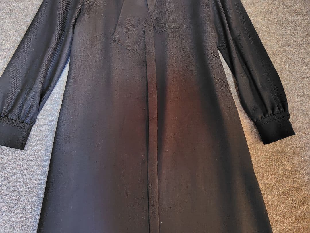 新品　AMACAアマカ　ビエラシャツワンピース38　ブラックネイビー49500円