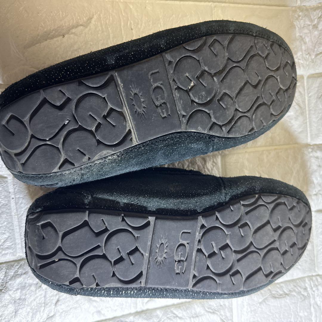 美品★UGG ブラック スエード モカシン ラメ 24cm リボン