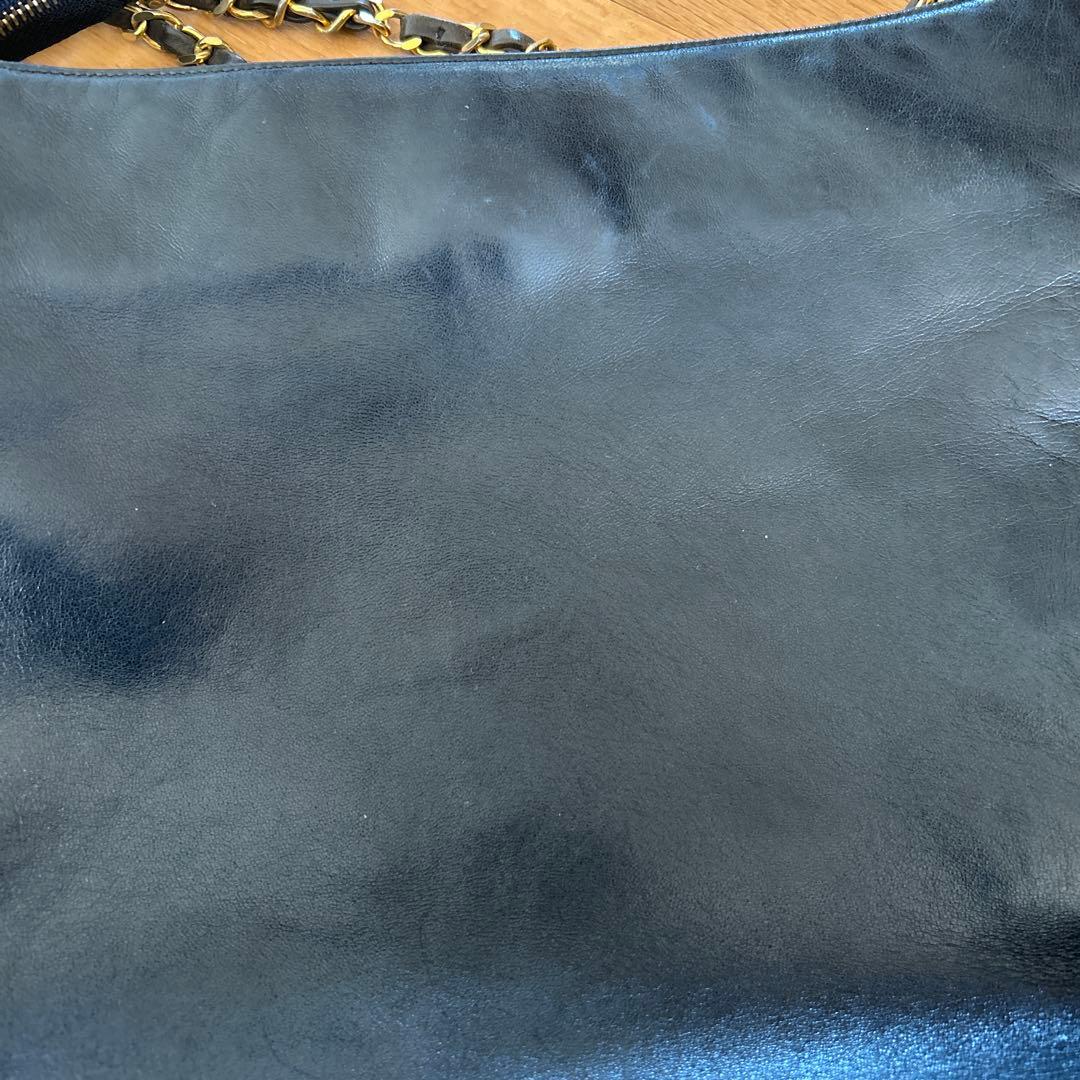 CHANEL 黒 レザー バッグ CCロゴ