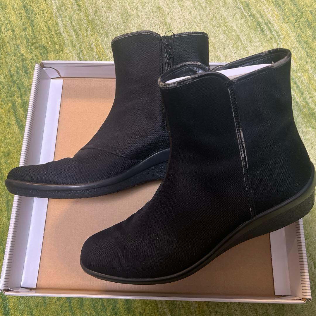 [TOP DRY 美品] ショートブーツ 黒 24.5cm