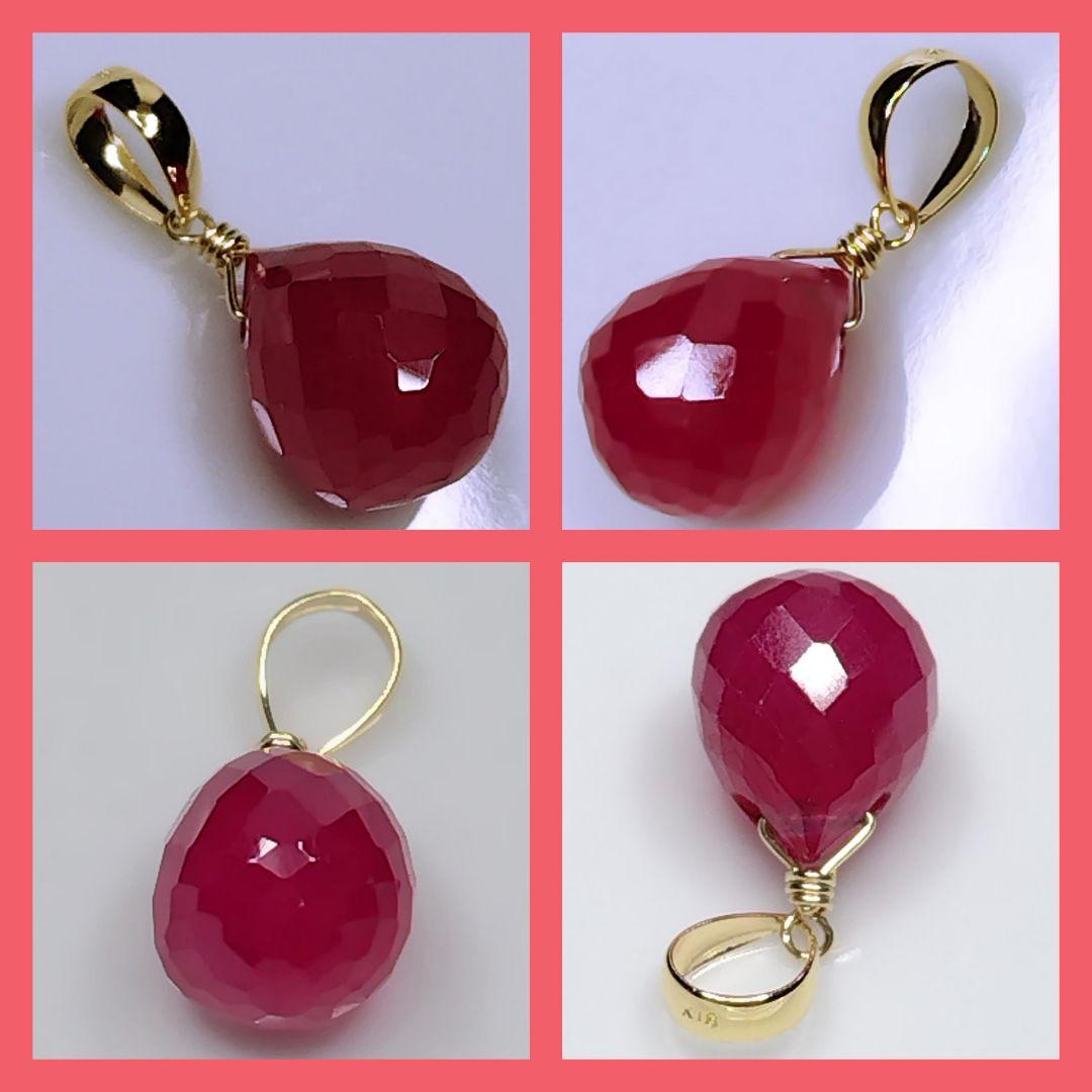 No.1338 エメラルド ドロップカット ペンダントトップ チャーム kgf