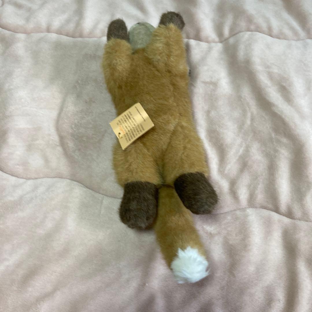 やまね工房　落合けいこ　きつねの赤ちゃん　寝そべり　ぬいぐるみ　中古品　紙タグ付
