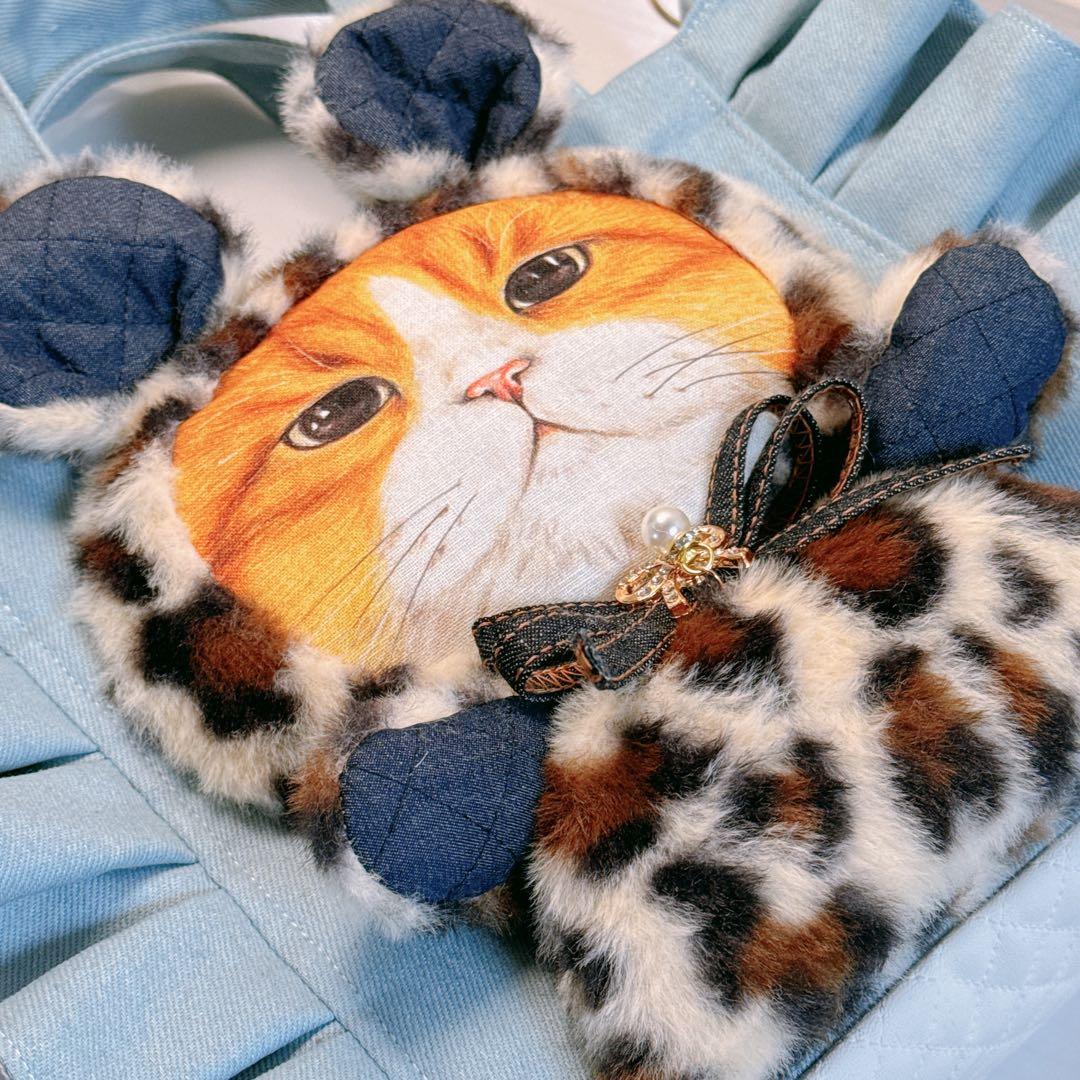 さ*ー様 コヤンイサムチョン♡bigハチワレにゃんこの着ぐるみデニムフリルトート