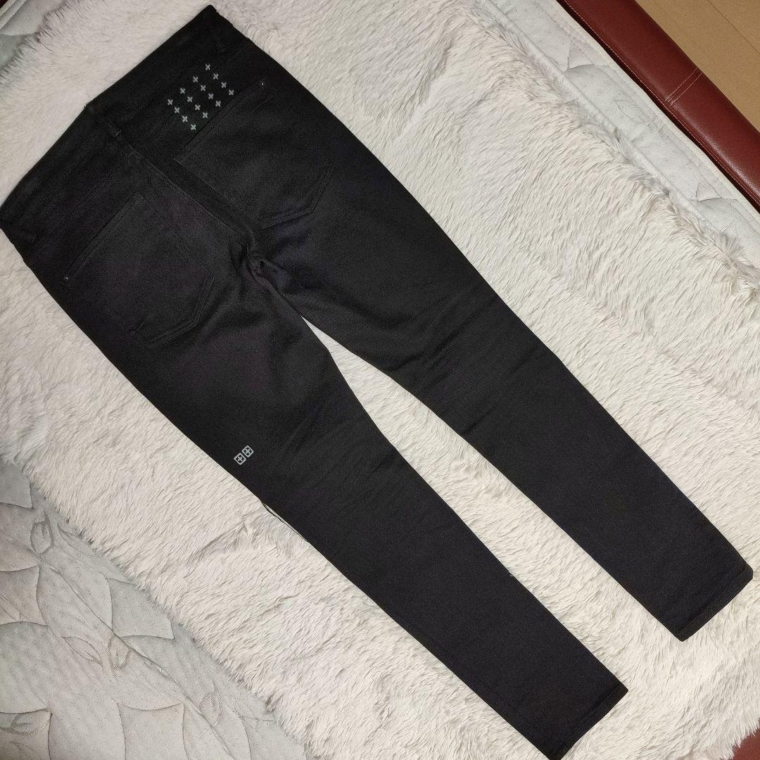 勝*山様 KSUBI size 34 スキニーデニムパンツ ブラック ストレッチ
