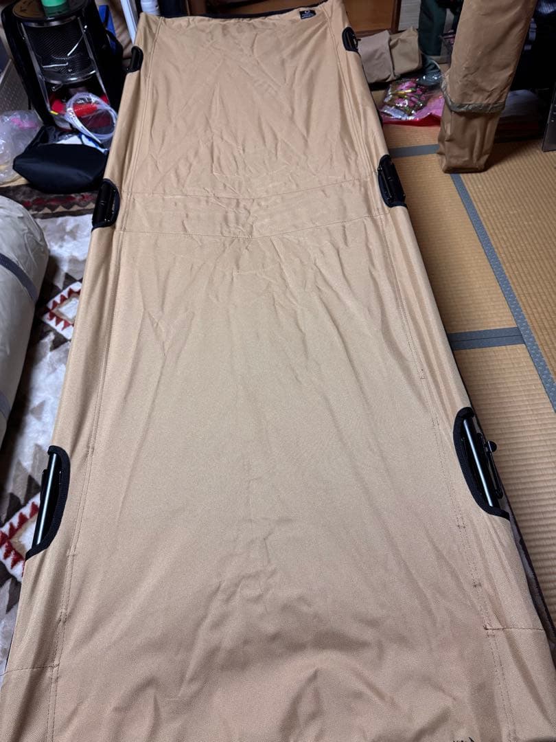 QUICKCAMP ベージュ コット 収納バッグ付き