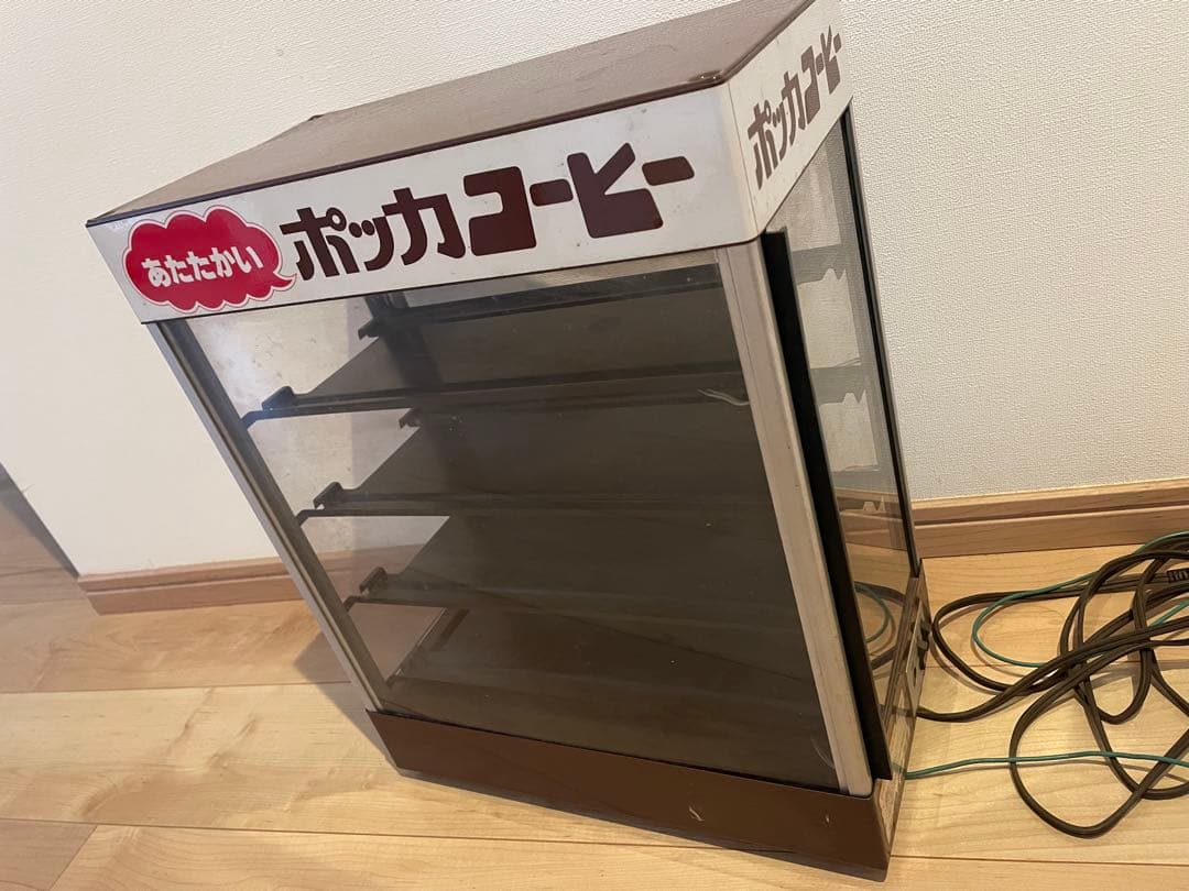 昭和レトロ　ポッカコーヒー　カンウォーマー　アンティーク　ショーケース　店舗用品