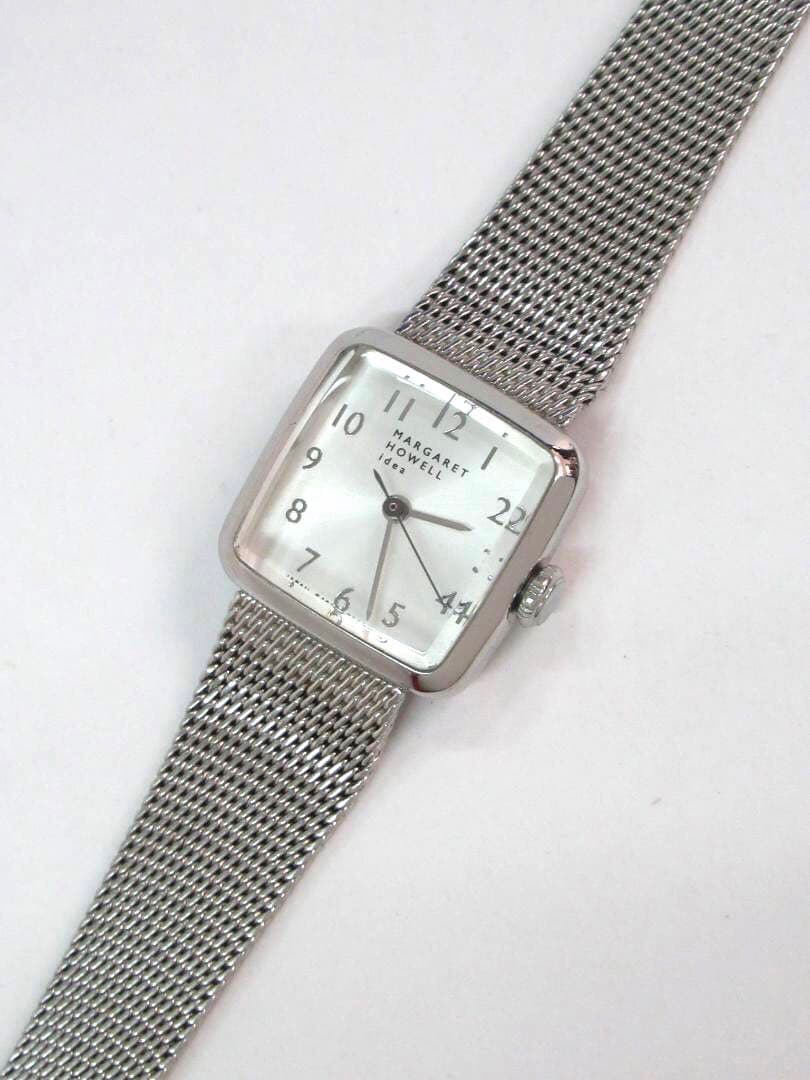 マーガレットハウエル レディース 腕時計 スクエアフェイス シルバー SSベルト
