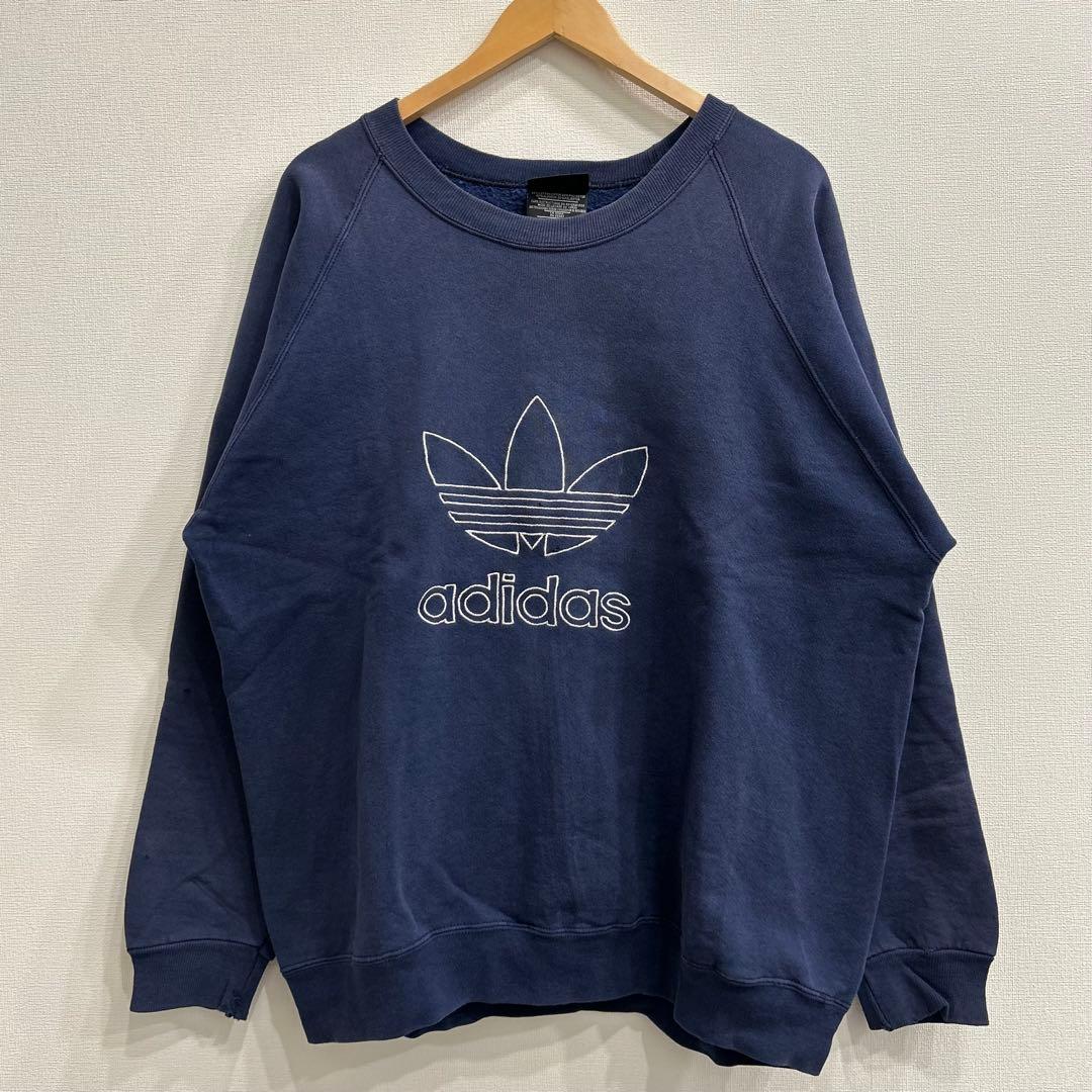 【R231】 80s adidas スウェット トレーナー サイズM ネイビー