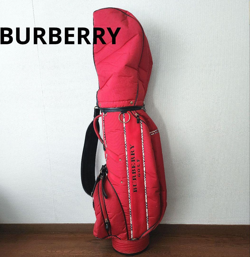 Burberry Golfバーバリーキャディバッグ赤ノバチェック美品ゴルフバック