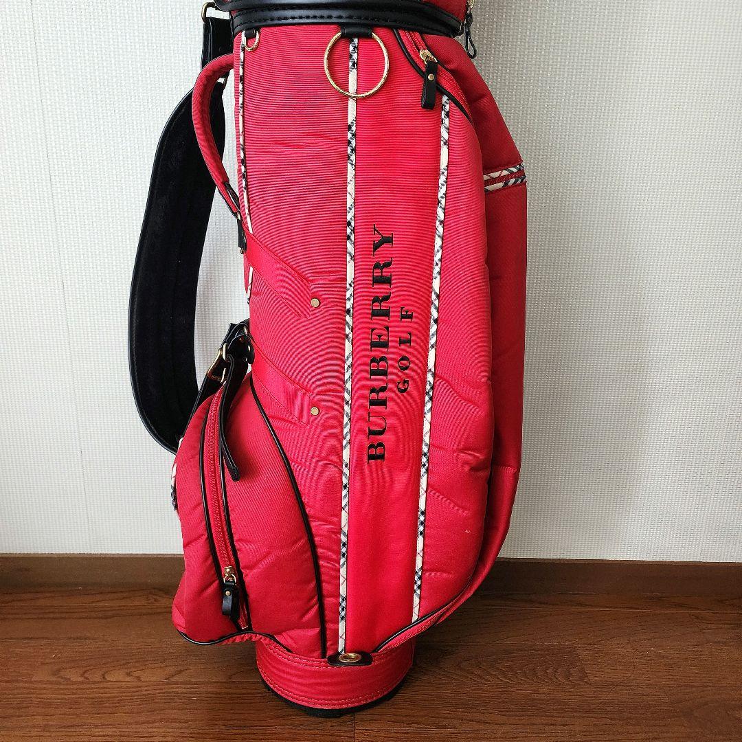 Burberry Golfバーバリーキャディバッグ赤ノバチェック美品ゴルフバック