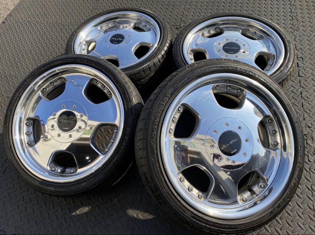 深リムメッキ WORK ユーロライン 15インチPCD100