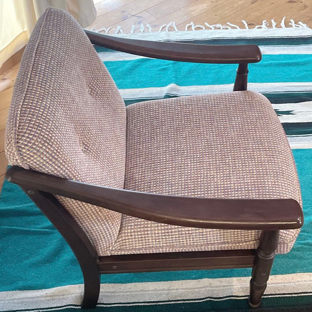 希少　カリモク　チターノ　一人掛け　アーム　ソファ　レトロ　ヴィンテージ