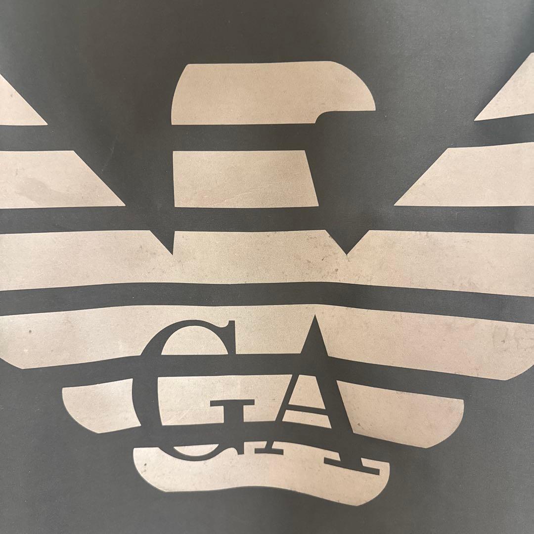 美品 エンポリオアルマーニ ロゴ ナイロンジャケット 黒色 サイズ48(M〜L)