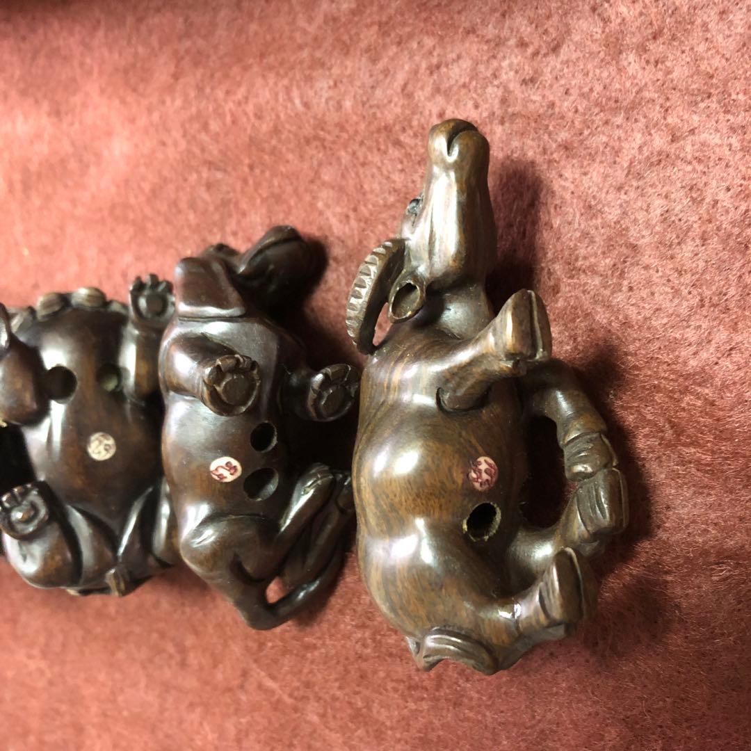 送料無料☆アンティーク雑貨　アニマル根付　7体セット