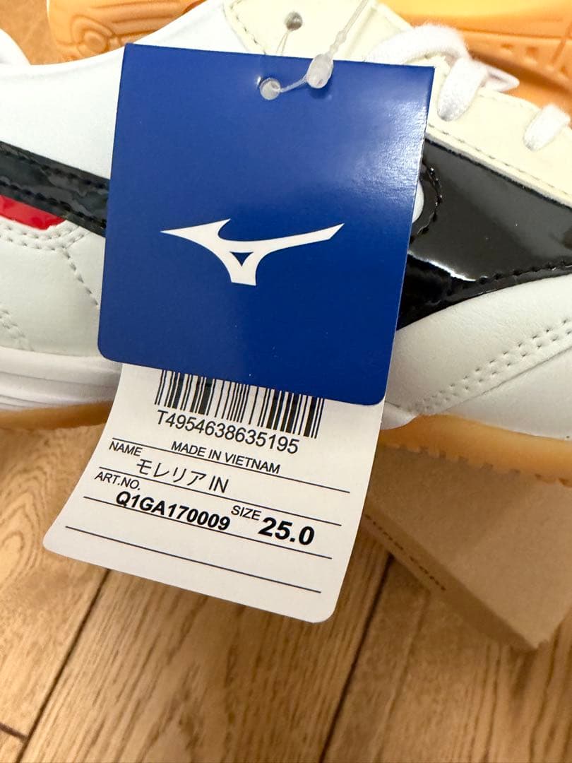 新品未使用　ミズノ モレリアIN 25.0cm フットサルシューズ ホワイト