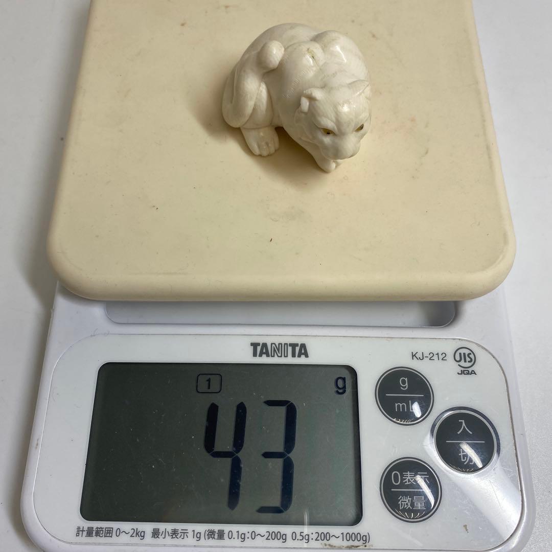 阿部賢次 根付 寅 ケース付 43g 東キ8-0207☆2F トサエオ