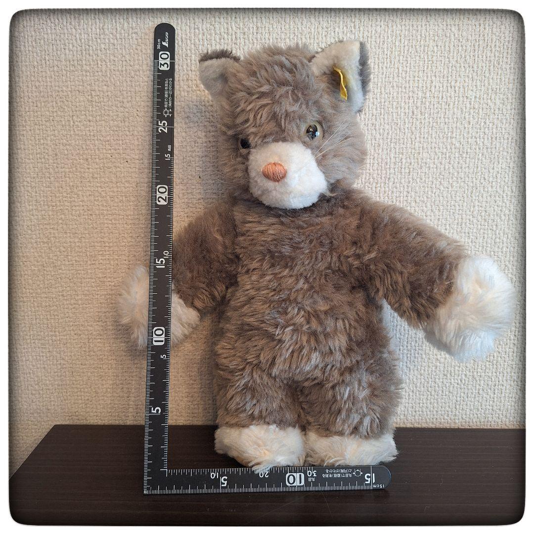 【70' 柔らかグレー 猫 Dossy 29cm】ヴィンテージ シュタイフ