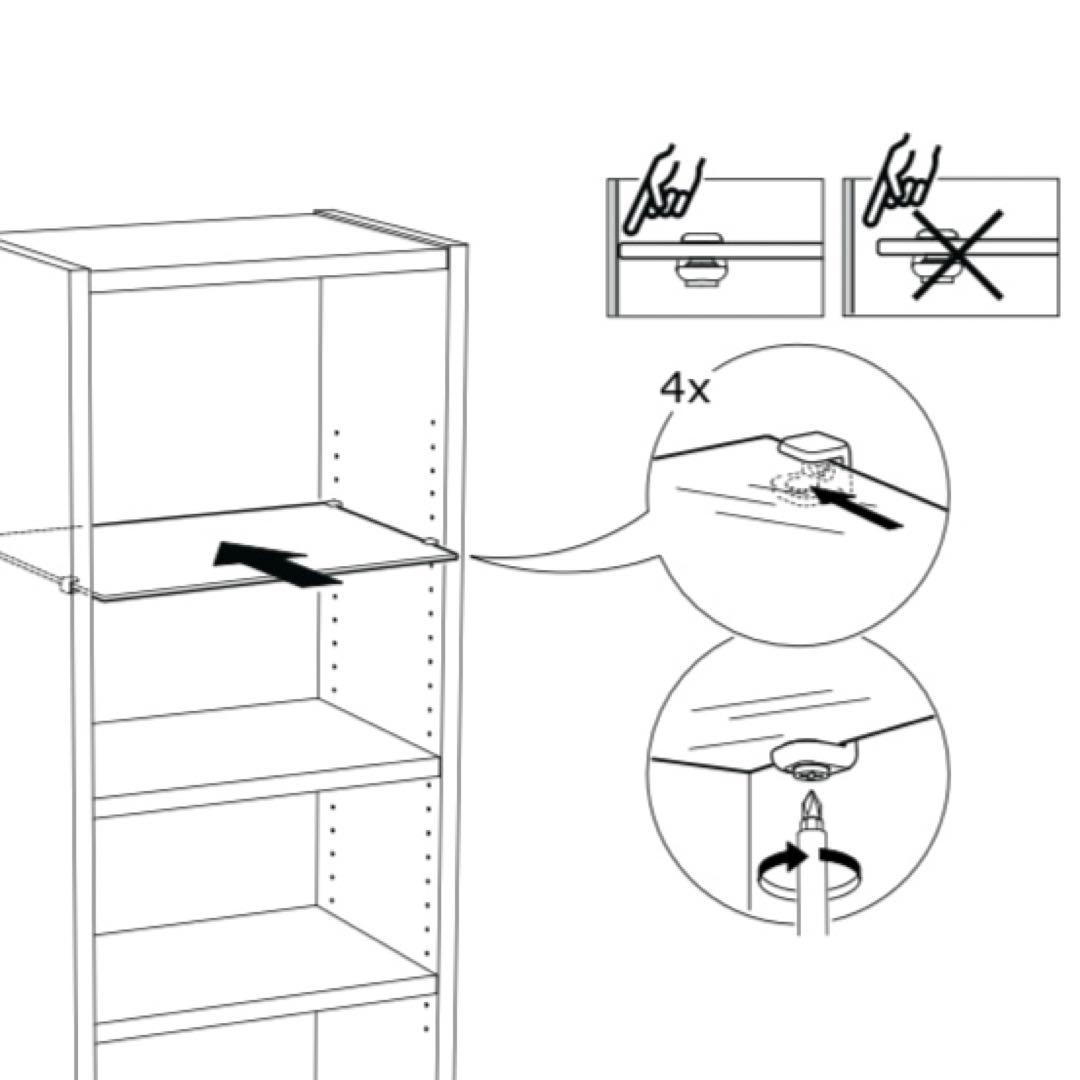 【匿名送料込】IKEAビリー / ホーグボー 本棚 ガラス扉ガラス棚板付き