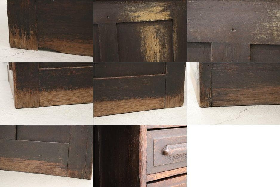 英国 イギリス オーク材 ヴィンテージ 片袖デスク 引き出し 机 書斎 学習