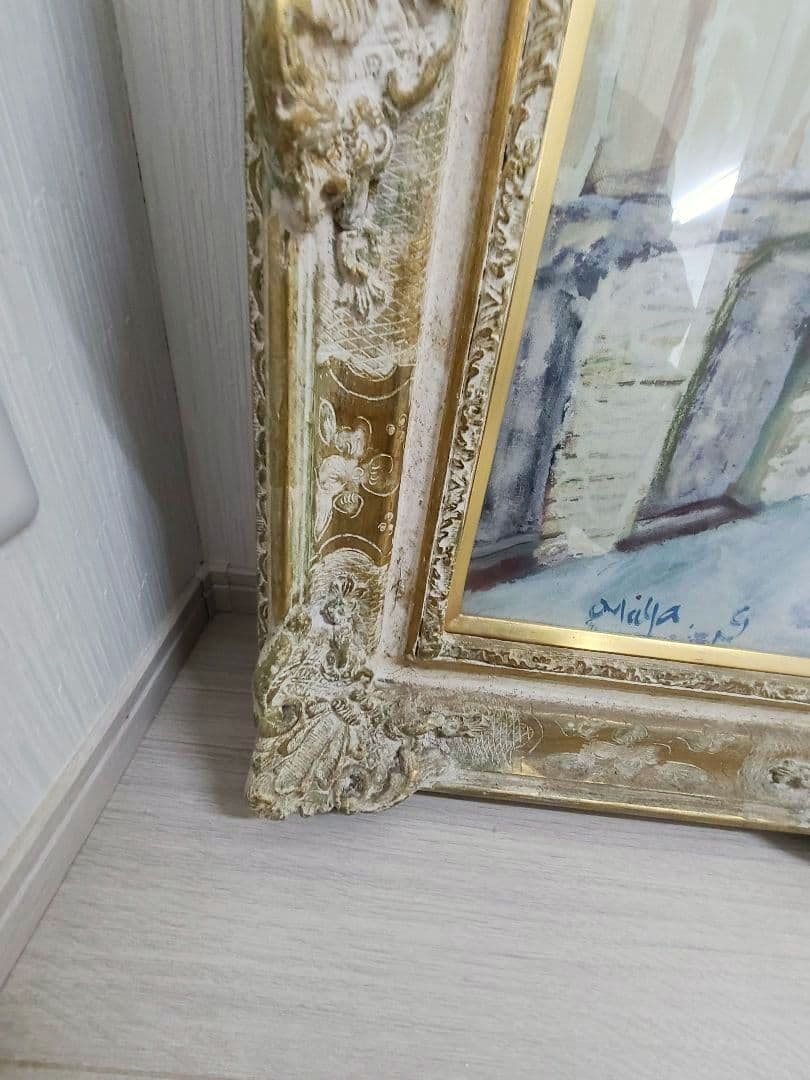 絵画 「ボルドーの街角」 フランス　アンティーク　額縁