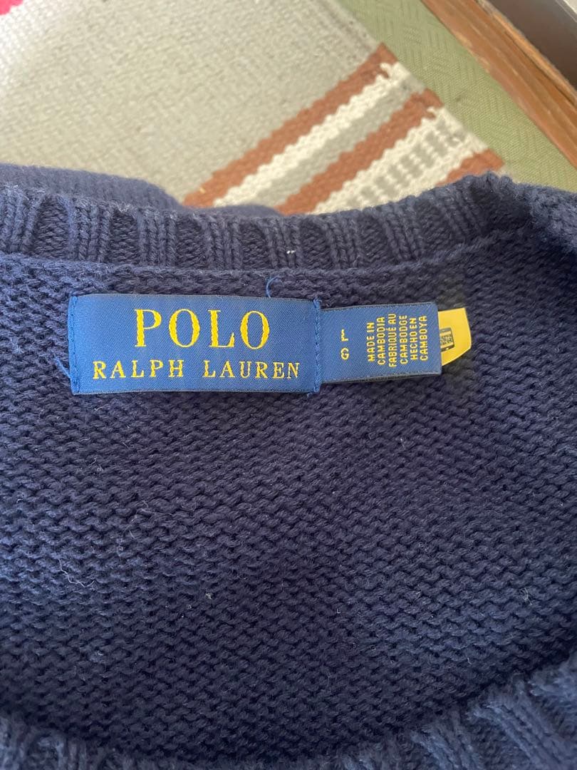 POLO RALPH LAUREN セーター 星条旗 ニットLサイズ ネイビー