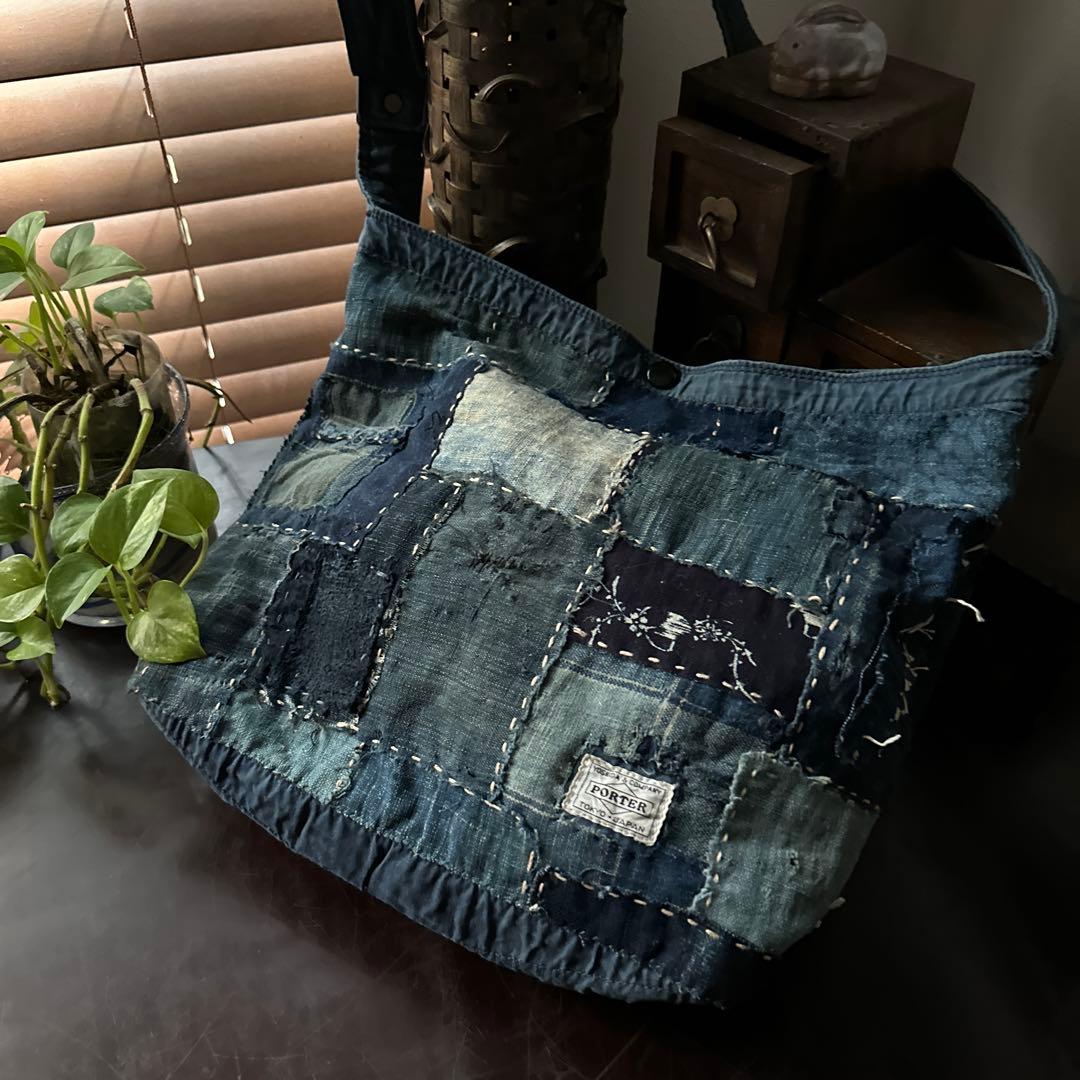 j*y様 ポーターをリメイク/藍染／襤褸