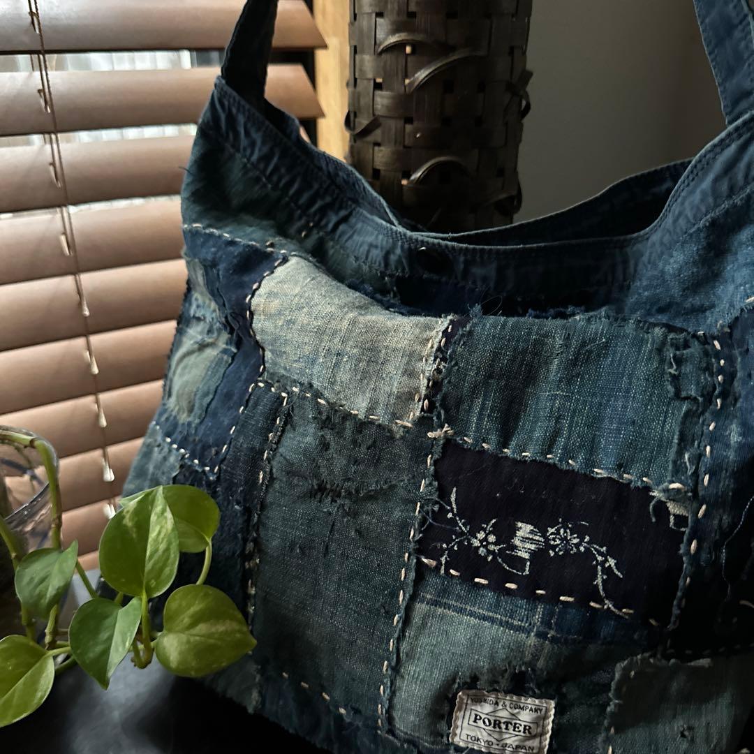 j*y様 ポーターをリメイク/藍染／襤褸