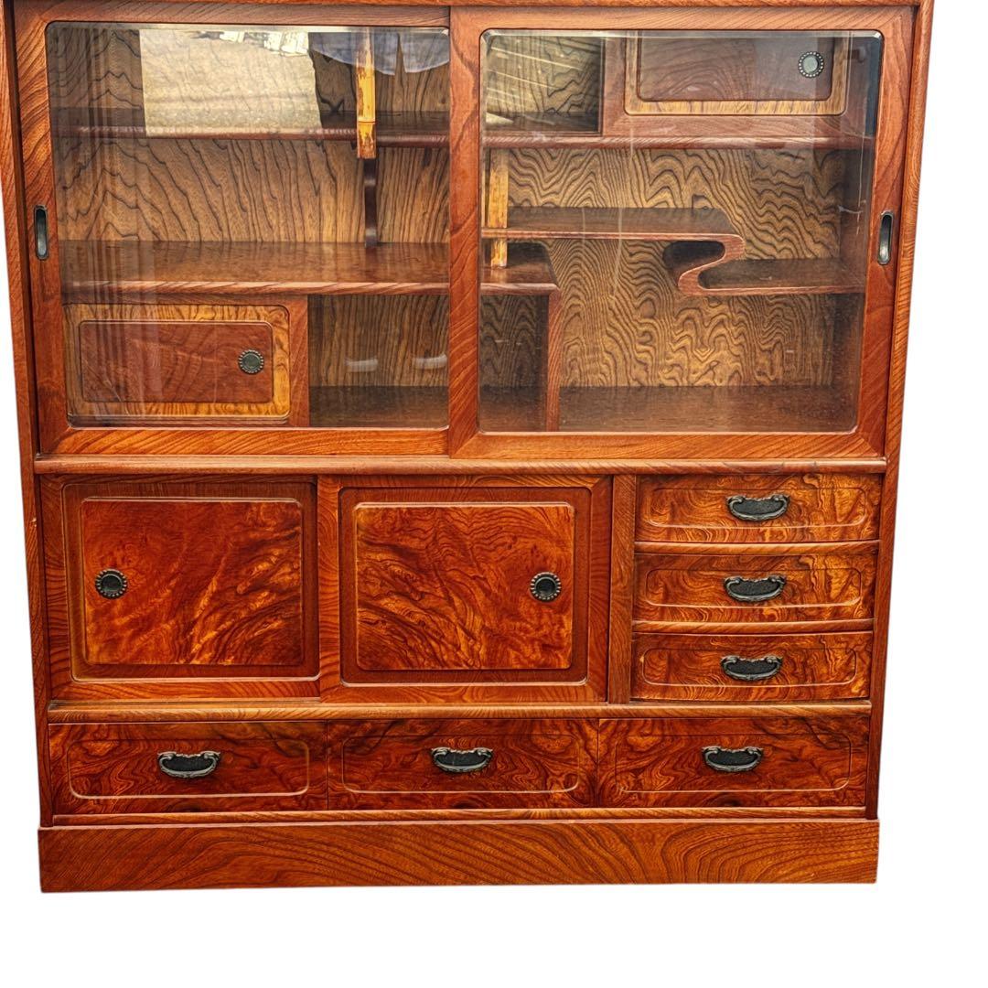 タンス 和風 茶箪笥 国産 茶ダンス 日本製 和茶棚 完成品 リビングボード