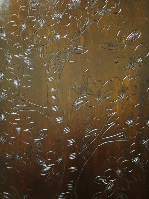 伝統工芸 軽井沢彫り 栃 無垢材 桜 彫刻 和箪笥/衣装箪笥/整理箪笥/着物箪笥