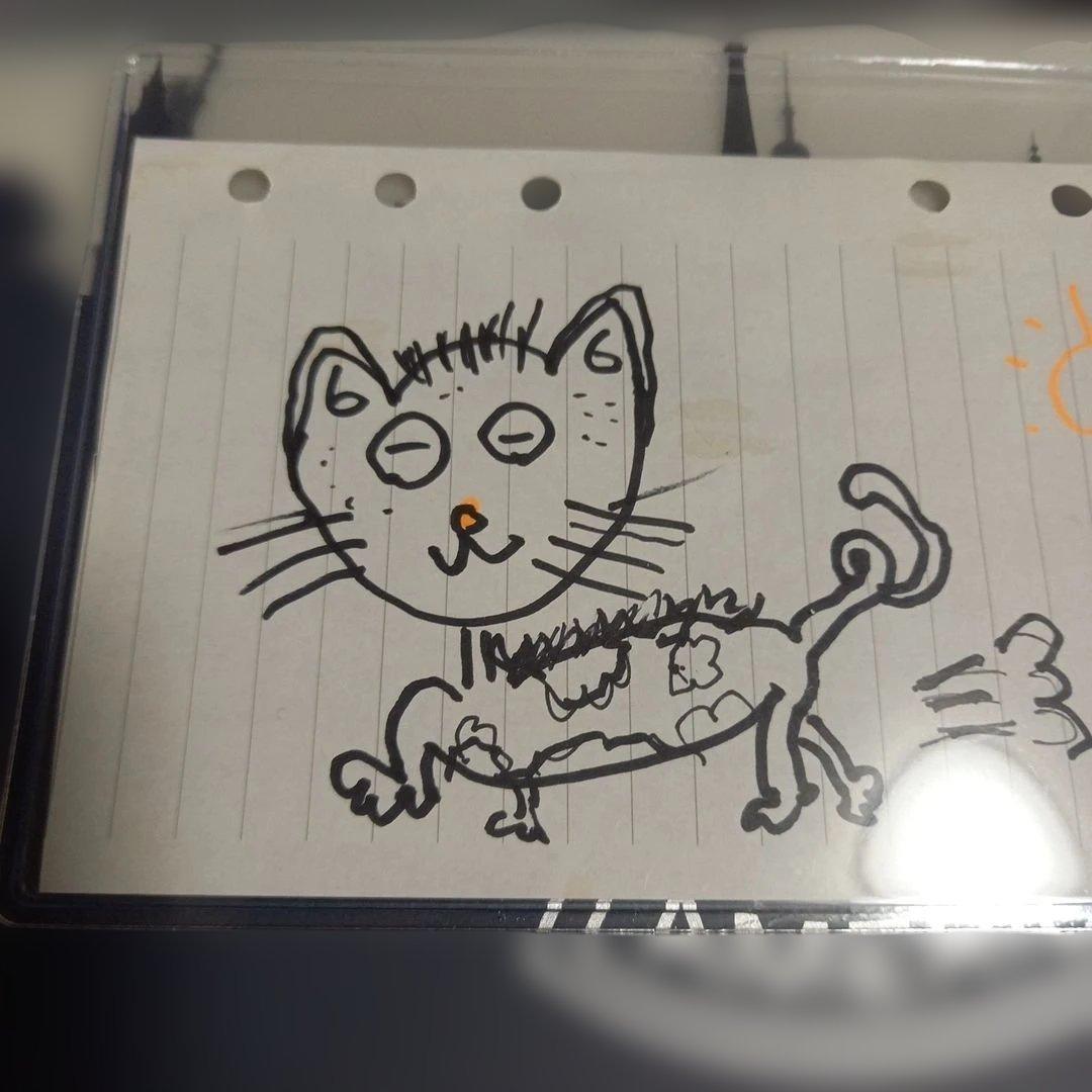 AMEX ノベルティ ・手描き猫の絵