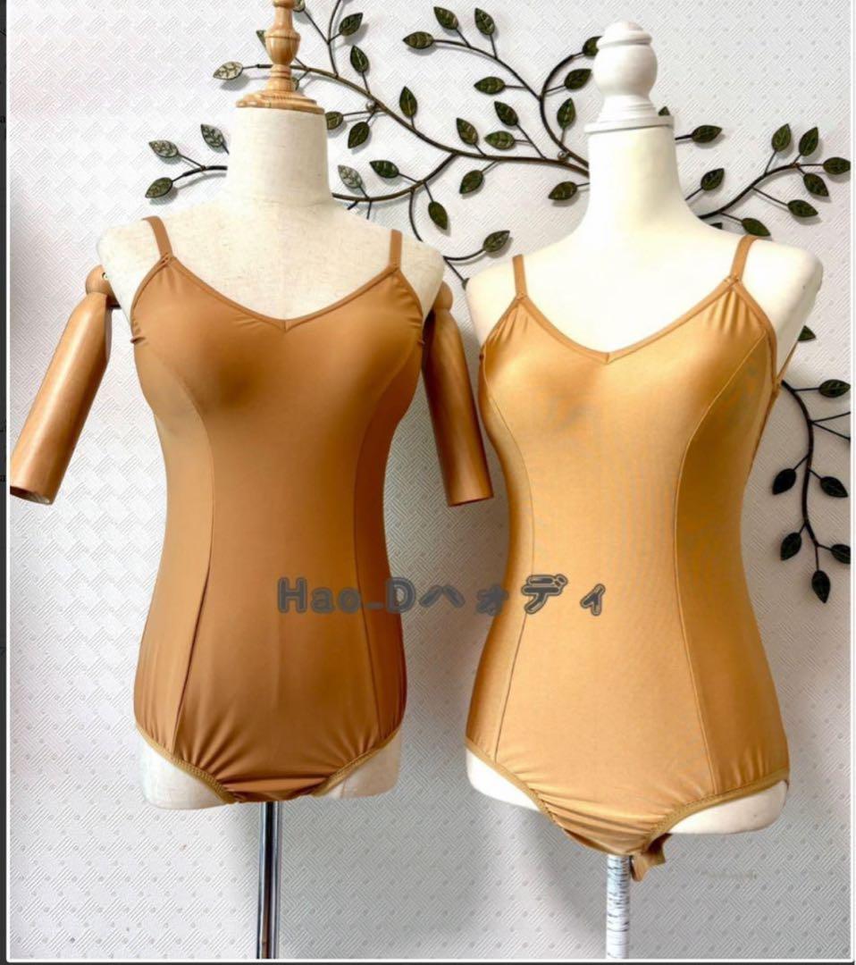 新品★タンカラー★濃肌色★M★レオタード★胸パット付きインナー★バレエ