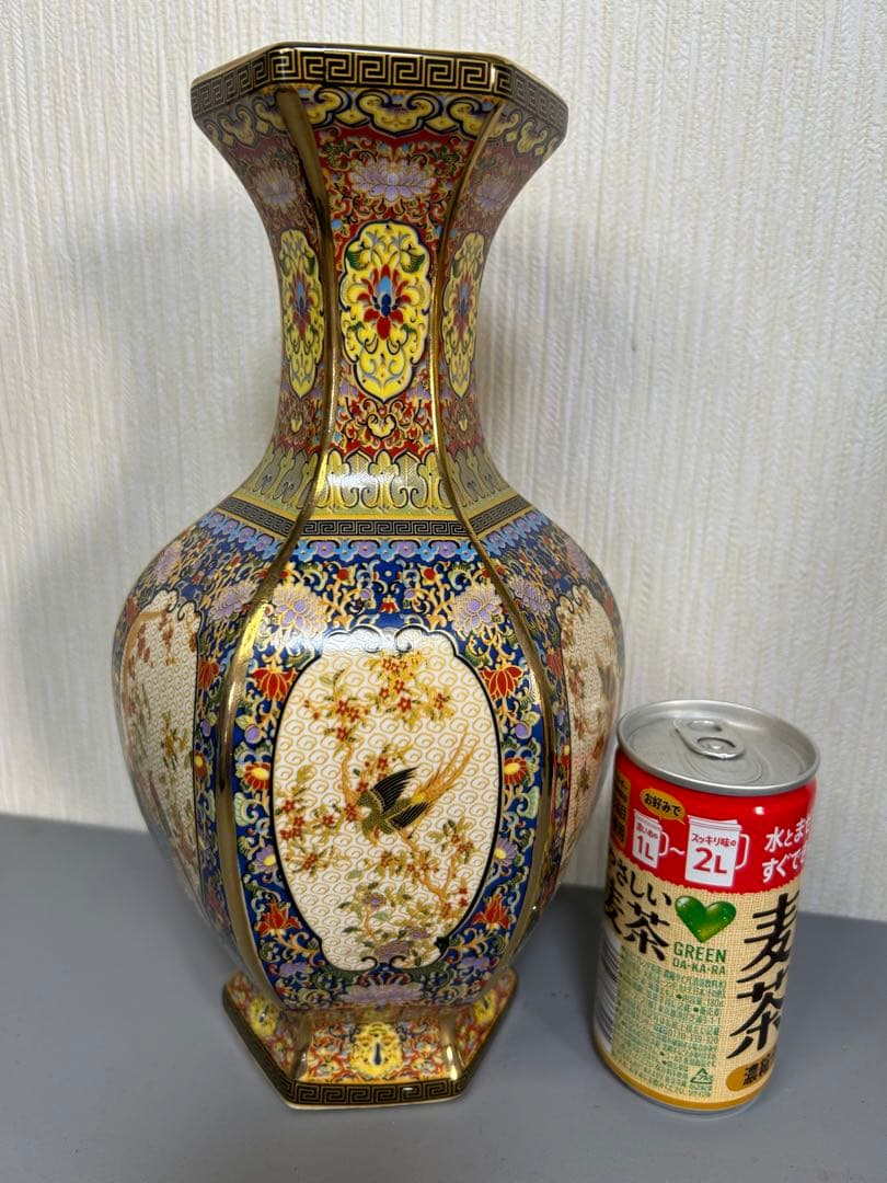 清代雍正粉彩描金花瓶　旧家蔵出し、骨董品、在銘、縁起物、希少、古美術、美術品