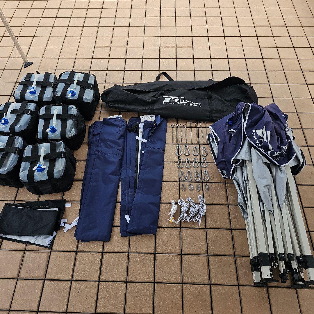 ★FIELDOOR ワンタッチタープテント 3.0x3.0m 強化版 スチール