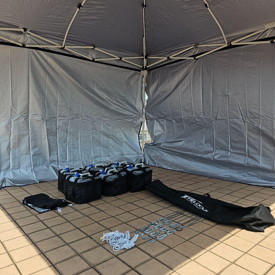 ★FIELDOOR ワンタッチタープテント 3.0x3.0m 強化版 スチール