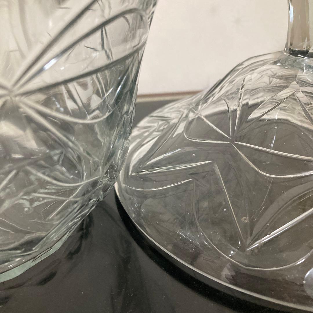 オランダ切子 ボンボン入れ 蓋物 ギヤマン アンティーク 菓子器