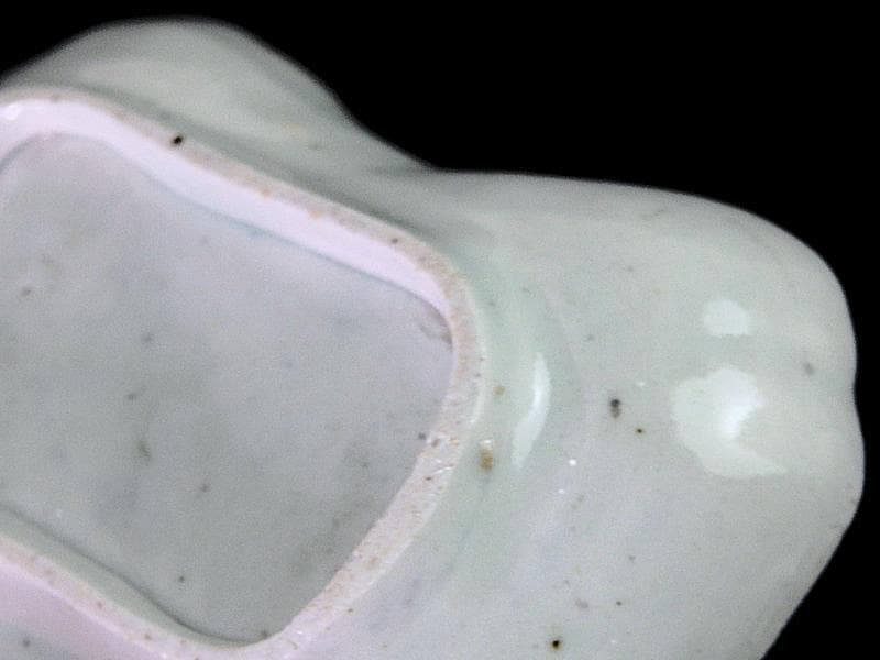 古伊万里　染付　型刷印判　氷裂紋の図　変形皿　江戸期　E655AS-CPo