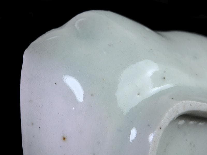 古伊万里　染付　型刷印判　氷裂紋の図　変形皿　江戸期　E655AS-CPo