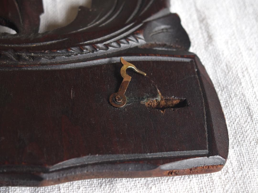 葡萄の葉 木彫刻 折り畳 コンソール 飾り棚 ウォールシェルフ 装飾/K353