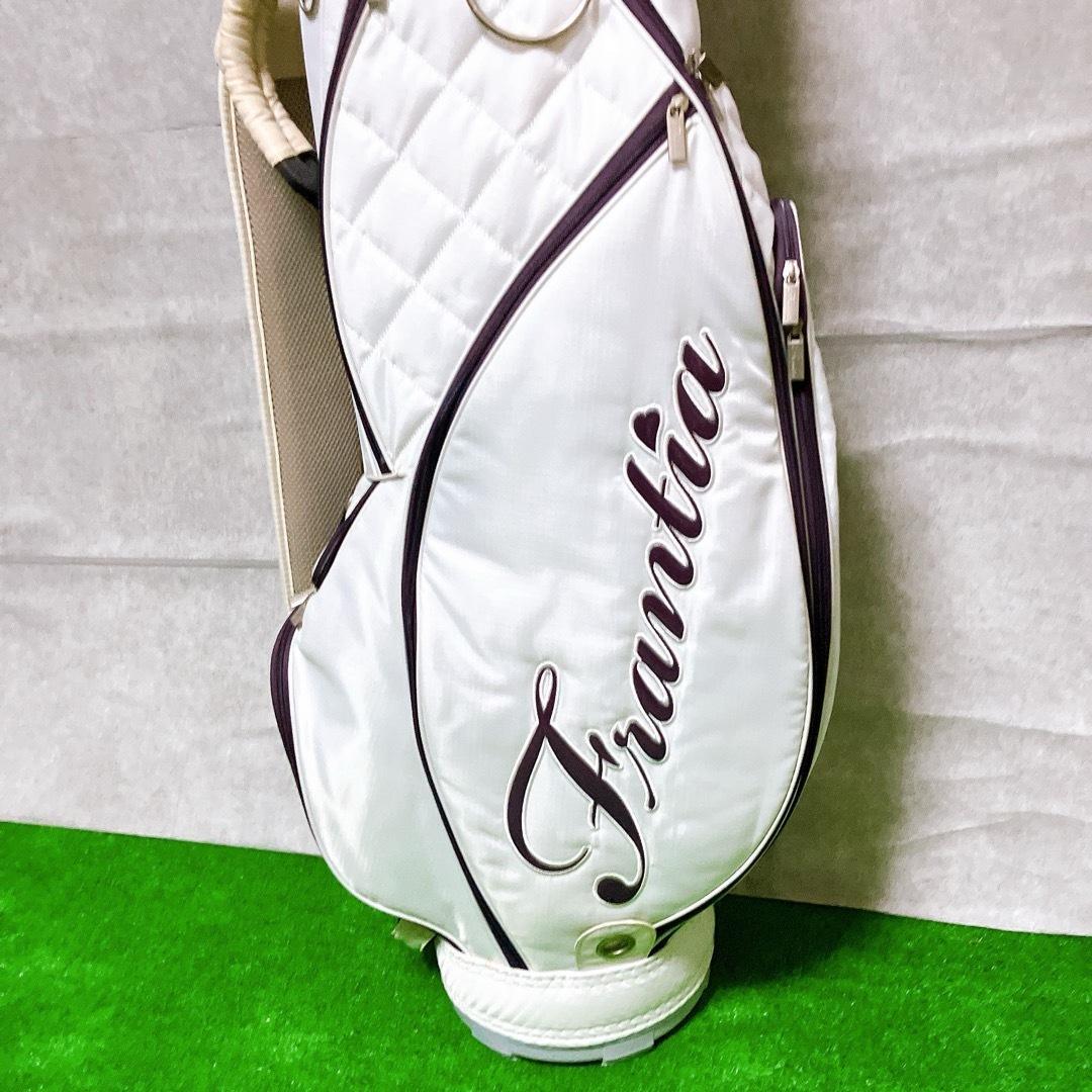 Frantia ゴルフ キャディバッグ レディース ホワイト 9型 カート式