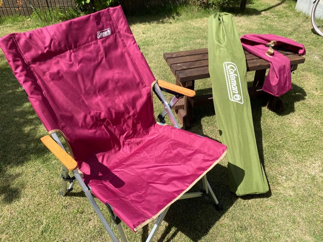 【まとめ売り】Coleman イージーリラックスチェア ワイン&グリーン