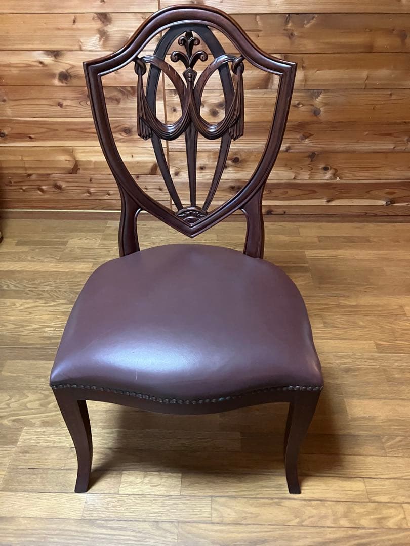 イギリス 本革ビンテージチェアー プレート刻印有り逸品