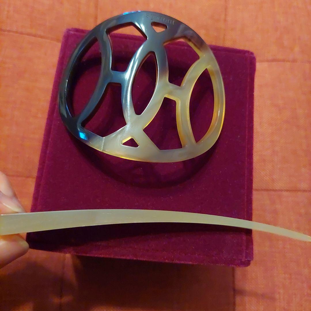 修理傷跡ありHERMESヘアアクセサリーバッファローホーンの鼈甲簪