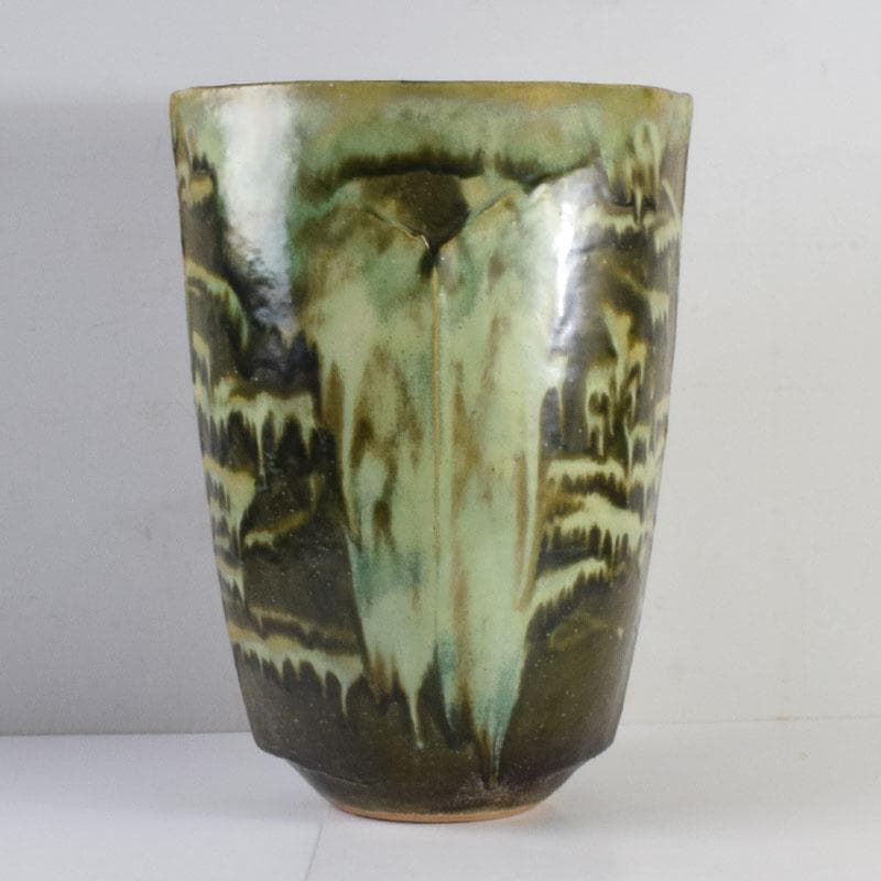 茶道具　叶光夫造　窯変釉　扁壷　嗣女妙子識箱　N　8823A