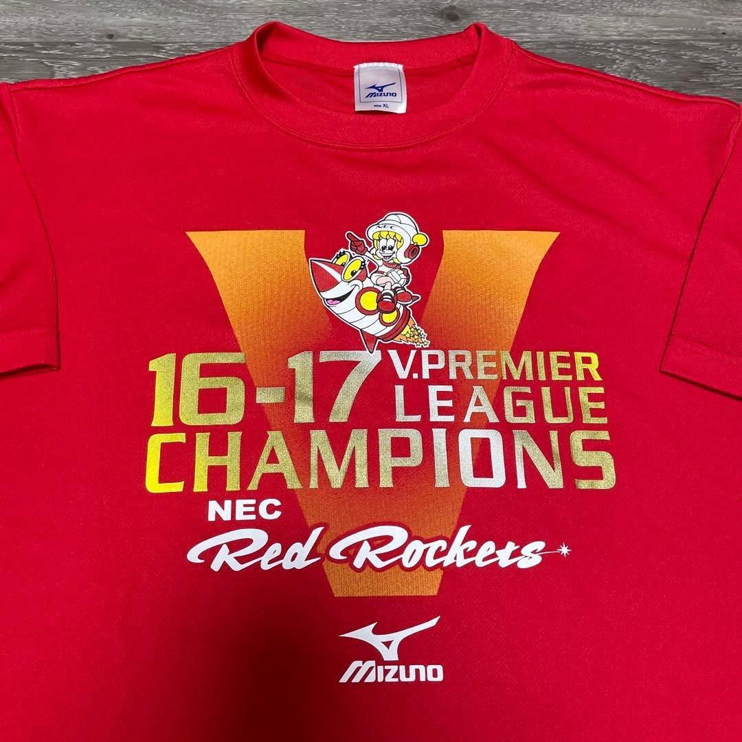 極美品 MIZUNO NECレッドロケッツ 16-17優勝記念 DRY Tシャツ
