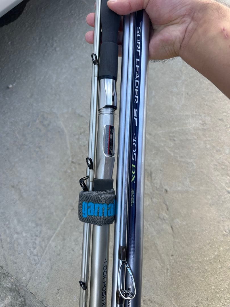 美品シマノSURF LEADER SF 4105 DX とがま船真鯛50-360